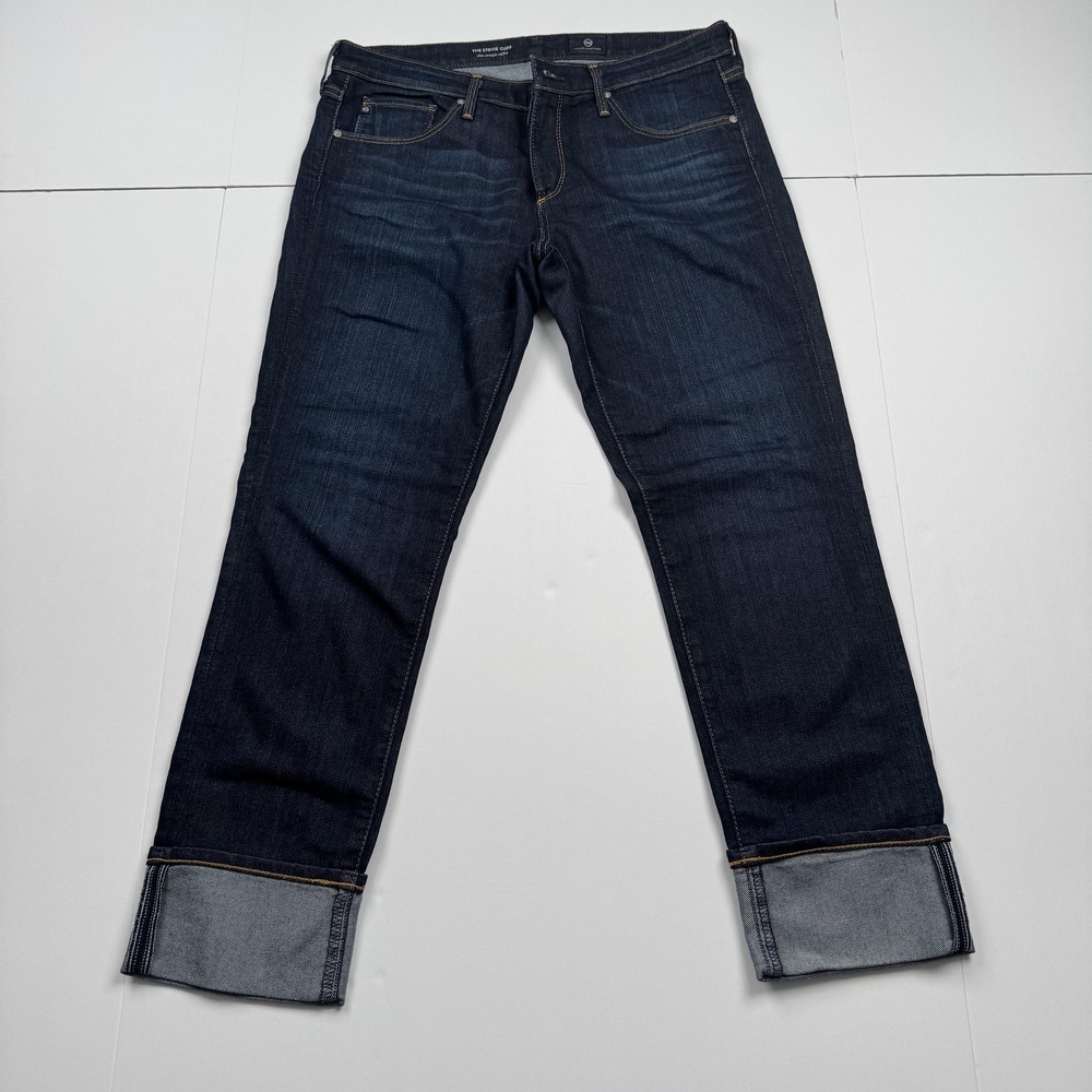 AG Adriano Goldschmied Jeans Womens 29 (32x25) Stevie Cuff Slim Straight Cuffed